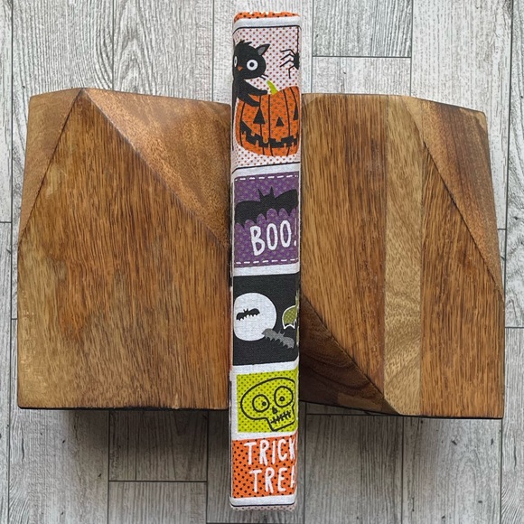 Hand Crafted Other - New Halloween Linen Wrapped Decorative Book Mummy Boo Hand-Wrapped Spooky Decor